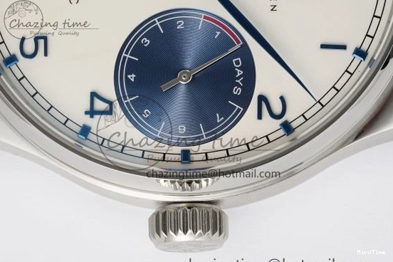 MIROTIME 0316 ZeroBulk Portuguese Real PR IW500715 SS AZF 1:1 Best Edition White Blue Dial on Blue Leather Strap A 7034